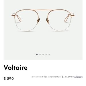 AHLEM Voltaire Round Eyeglasses Palladium & 22k Brushed Rose Gold Made In France